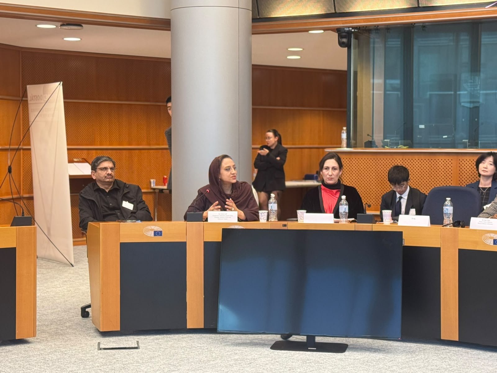 Dr. Farhat Asif addressing the session The Future of Global Governance at the European Parliament in Brussels